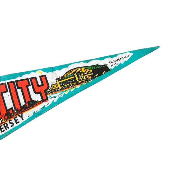 Vintage 70s | Atlantic City New Jersey Impko Landmark Destination Pennant Flag - Picture 4 of 8